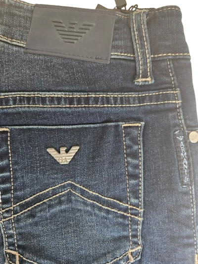 Boys Shorts - Armani Junior kidswear - Blue Jeans Bermuda