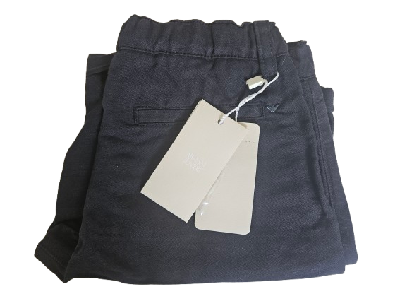 Boys Shorts - Armani Junior kidswear - Cotton Navy Bermuda