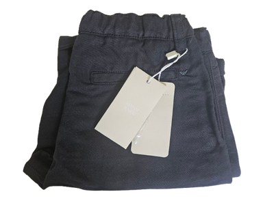 Boys Shorts - Armani Junior kidswear - Cotton Navy Bermuda