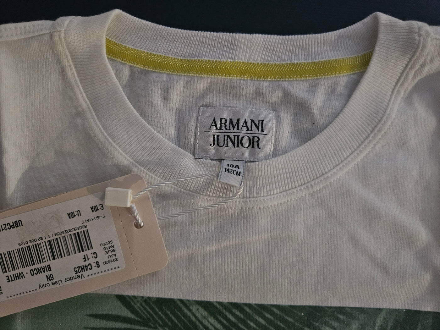 Boys T-Shirt -  Armani Junior kidswear - White Printed Tricot /1F