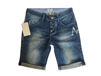 Boys Shorts - Armani Junior kidswear - Blue Jeans Bermuda