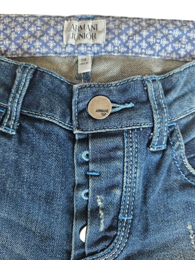 Boys Shorts - Armani Junior kidswear - Blue Jeans Bermuda