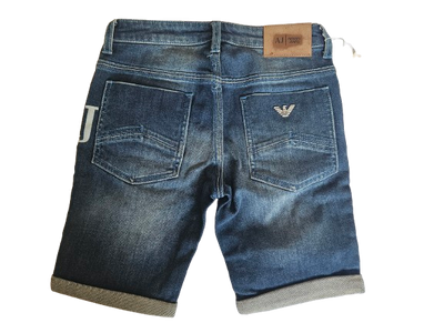 Boys Shorts - Armani Junior kidswear - Blue Jeans Bermuda