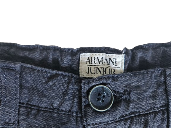 Boys Shorts - Armani Junior kidswear - Cotton Navy Bermuda
