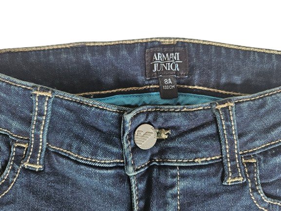 Boys Shorts - Armani Junior kidswear - Blue Jeans Bermuda