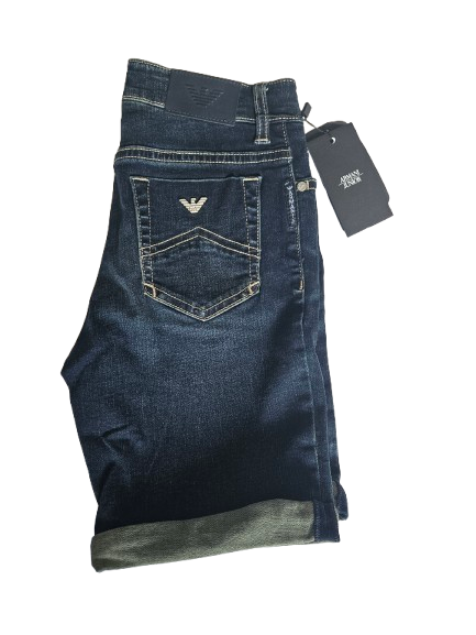 Boys Shorts - Armani Junior kidswear - Blue Jeans Bermuda