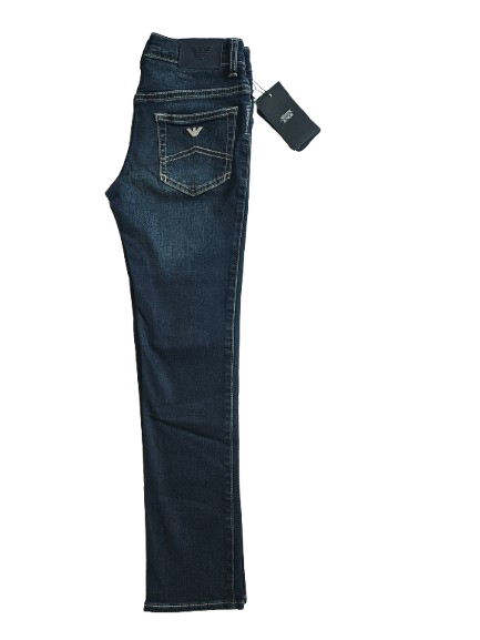 Boys Pants - Armani Junior kidswear - Dark Blue Jeans