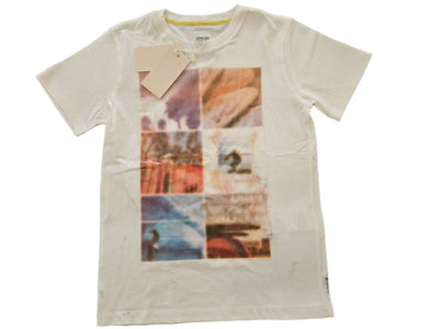 Boys T-Shirt - Armani Junior kidswear - White Printed Tricot /1D