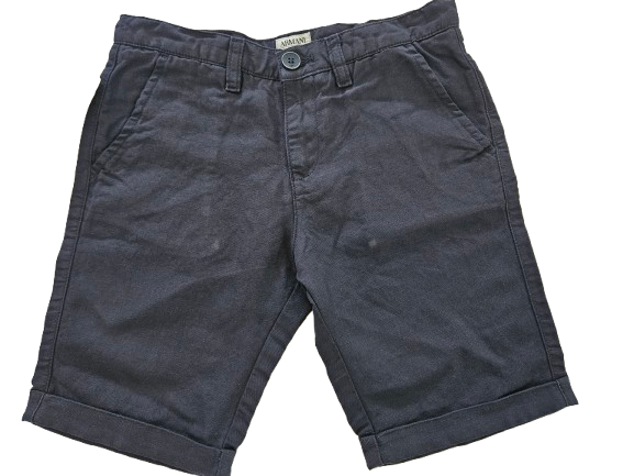 Boys Shorts - Armani Junior kidswear - Cotton Navy Bermuda