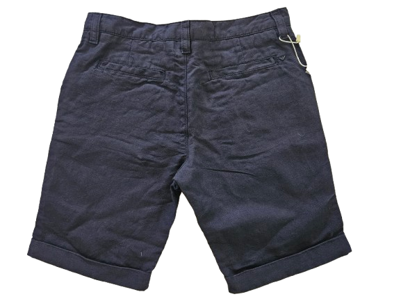 Boys Shorts - Armani Junior kidswear - Cotton Navy Bermuda