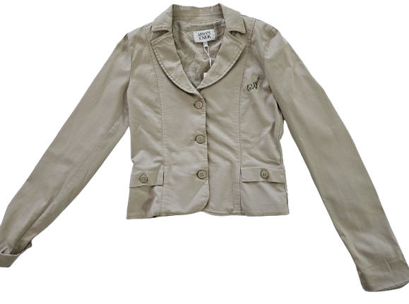 Girls Tops - Armani Junior kidswear - Girls Beige Jacket