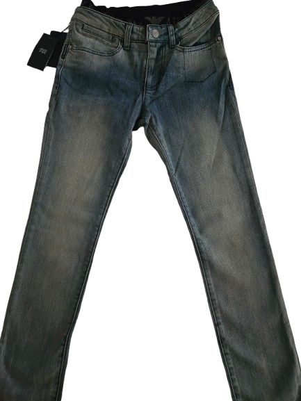 Boys Pants - Armani Junior kidswear - Blue Grey Jeans