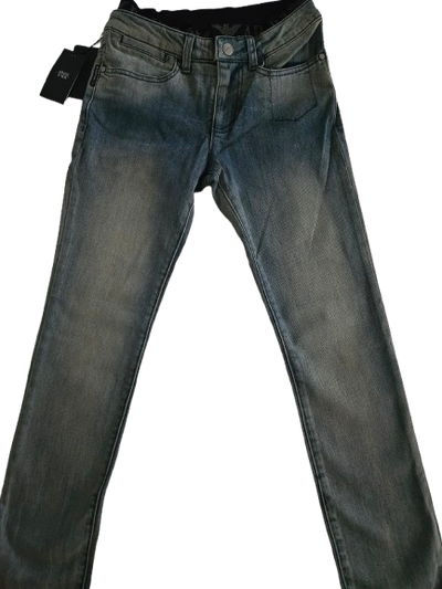 Boys Pants - Armani Junior kidswear - Blue Grey Jeans