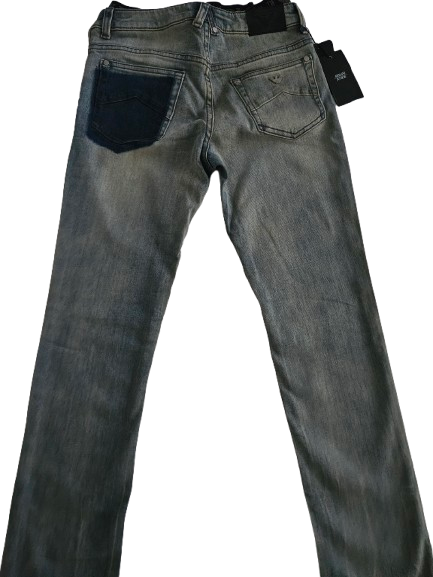 Boys Pants - Armani Junior kidswear - Blue Grey Jeans