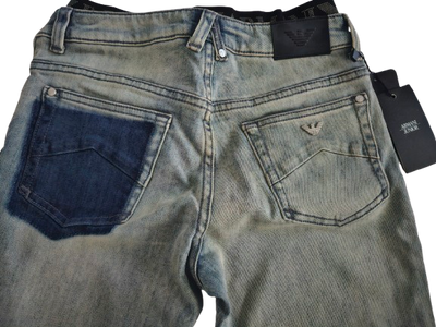 Boys Pants - Armani Junior kidswear - Blue Grey Jeans