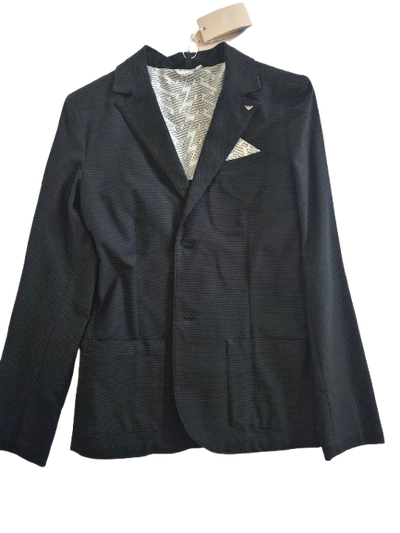 Boys Jacket - Armani Junior kidswear - Navy Jacket with dots