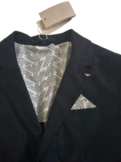 Boys Jacket - Armani Junior kidswear - Navy Jacket with dots