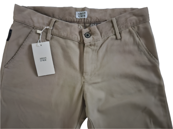 Boys Pants - Armani Junior kidswear - Beige Cotton