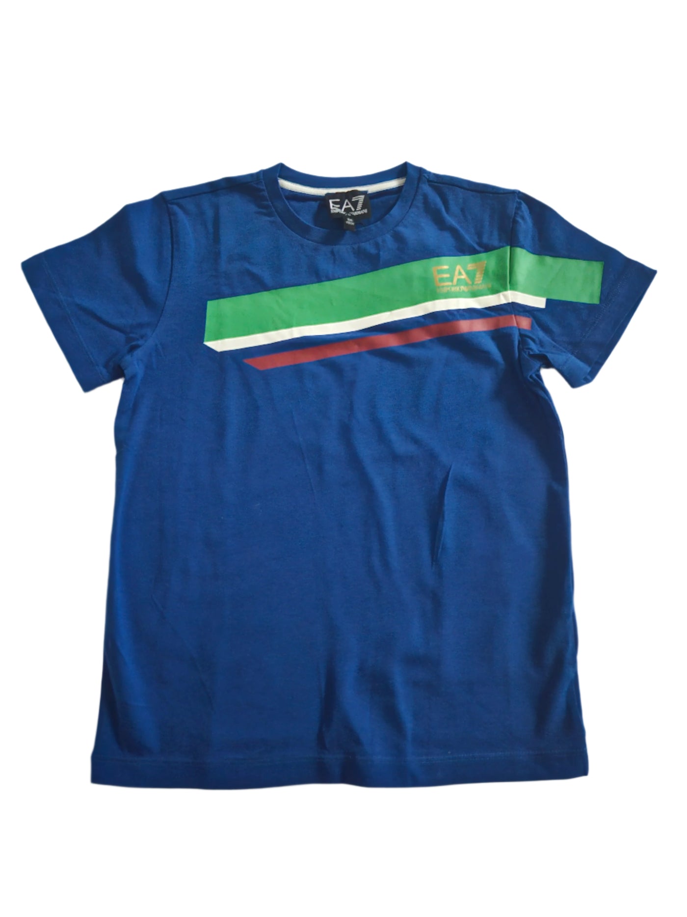 Boys T-Shirt - EA7 kidswear - Blue (Italy flag) Tricot
