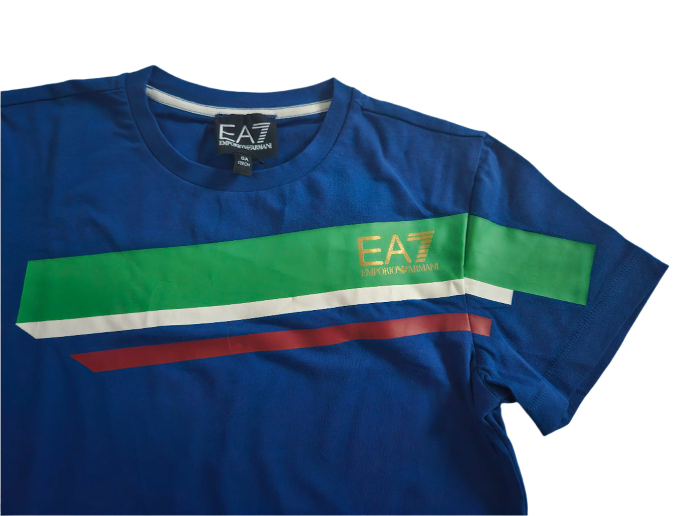 Boys T-Shirt - EA7 kidswear - Blue (Italy flag) Tricot