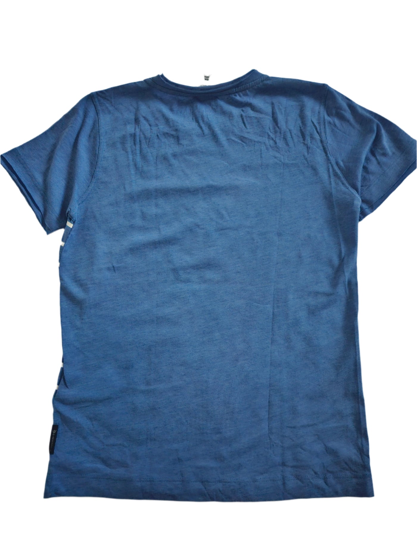 Boys T-Shirt - Armani Junior kidswear - Blue with stripes Tricot