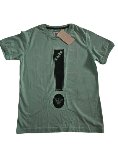 Boys T-Shirt - Armani Junior kidswear - Mint Green Tricot