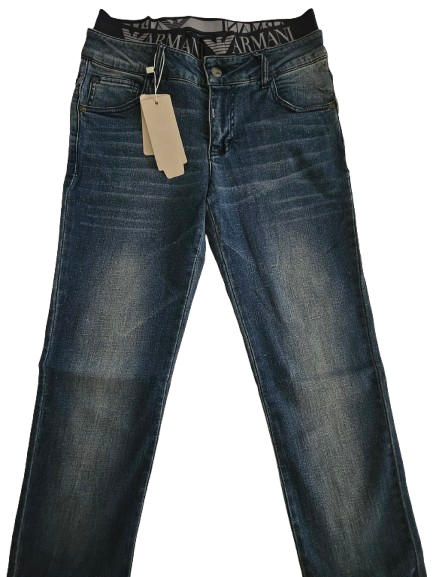 Boys Pants - Armani Junior kidswear - Blue Jeans