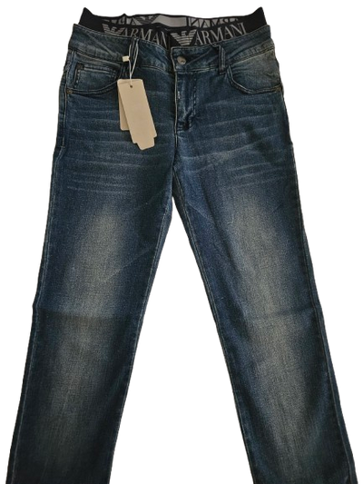 Boys Pants - Armani Junior kidswear - Blue Jeans