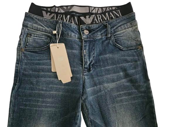 Boys Pants - Armani Junior kidswear - Blue Jeans