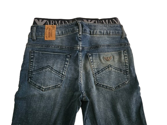 Boys Pants - Armani Junior kidswear - Blue Jeans