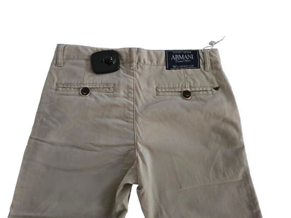 Boys Pants - Armani Junior kidswear - Beige Cotton