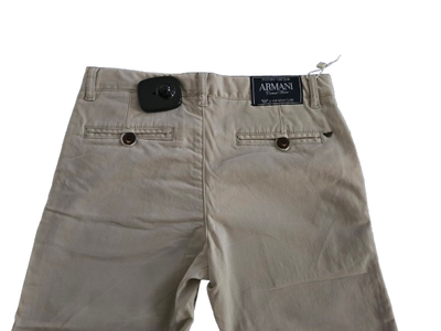 Boys Pants - Armani Junior kidswear - Beige Cotton