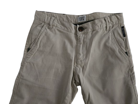 Boys Pants - Armani Junior kidswear - Beige Cotton