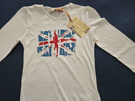 Shirts - John Galliano - White Tricot T-shirt with British flag