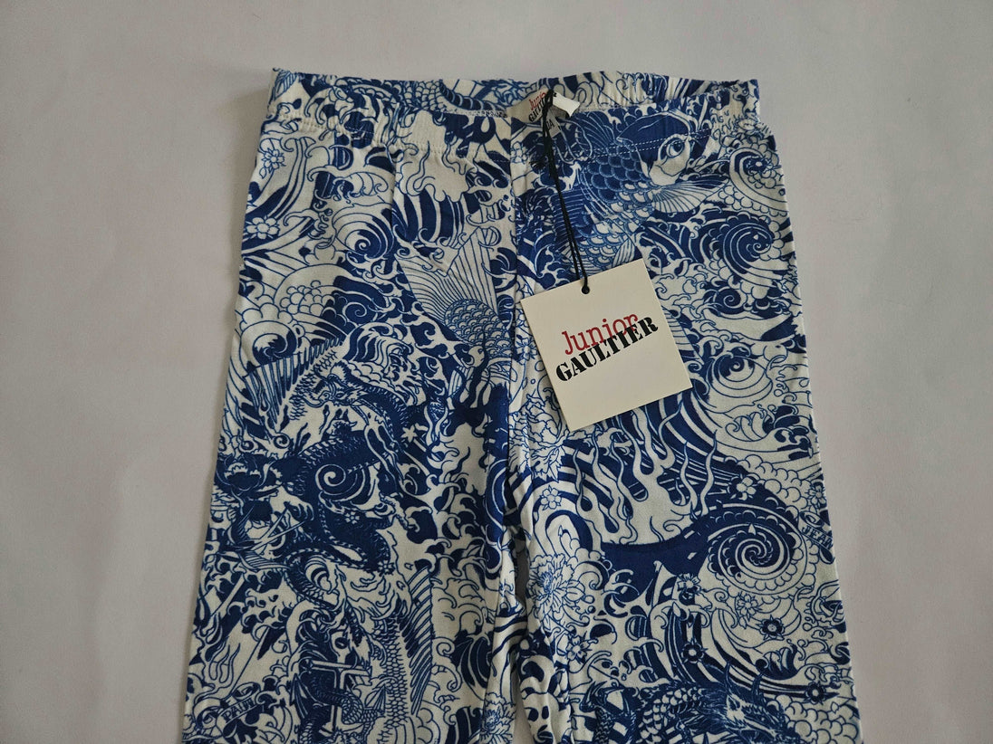 Pants - Jean Paul Gaultier - Blue & White Cotton Legging Pants