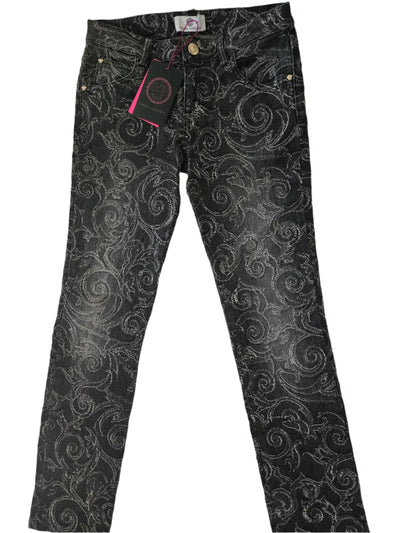 Girls Pants - Versace Kids - Black Grey Jeans