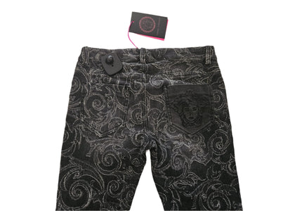 Girls Pants - Versace Kids - Black Grey Jeans