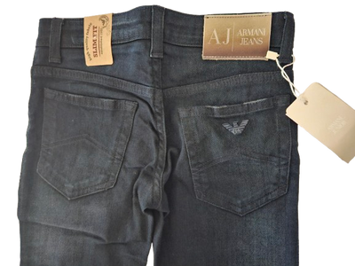 Girls Pants - Armani Junior kidswear - Black Jeans