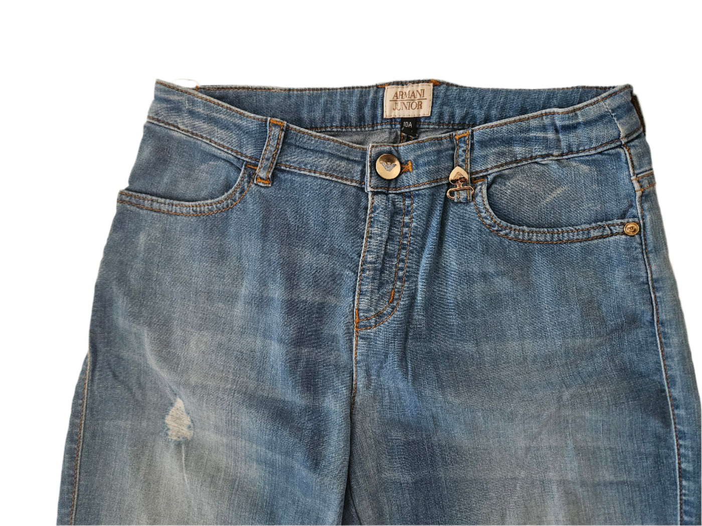 Girls Pants - Armani Junior kidswear - high waist Jeans