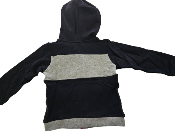 Boys Sweatshirt - Armani Junior kidswear - Navy, Gray & Red Zipped up Hoodie