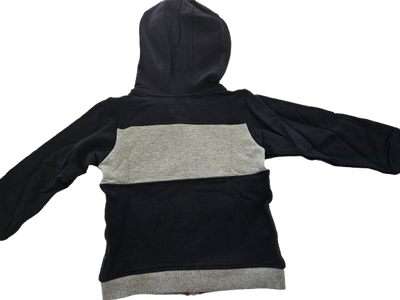 Boys Sweatshirt - Armani Junior kidswear - Navy, Gray & Red Zipped up Hoodie