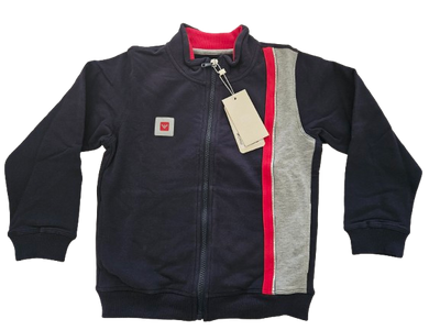 Boys Sweatshirt - Armani Junior kidswear - Navy Zipped up Sweatshirt