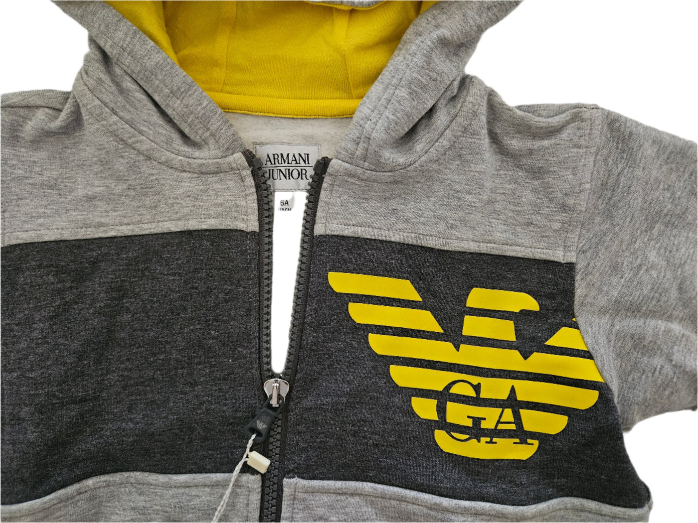 Boys Training BodySuit -  Armani Junior kidswear  - Gray Zipped Up Hoodie & Pants