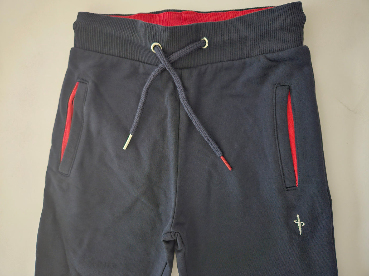 Boys Pants - Cesare Paciotti - Navy and red joggers
