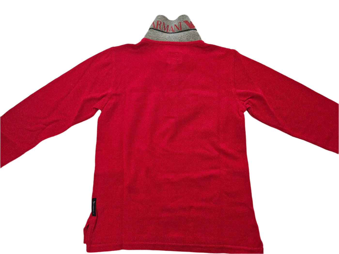 Boys Polo long sleeved Shirt -  Armani Junior kidswear - Red