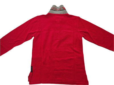 Boys Polo long sleeved Shirt -  Armani Junior kidswear - Red