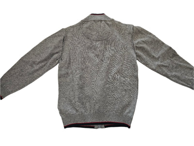 Boys Sweater - Armani Junior kidswear - Gray Zipped up Sweater