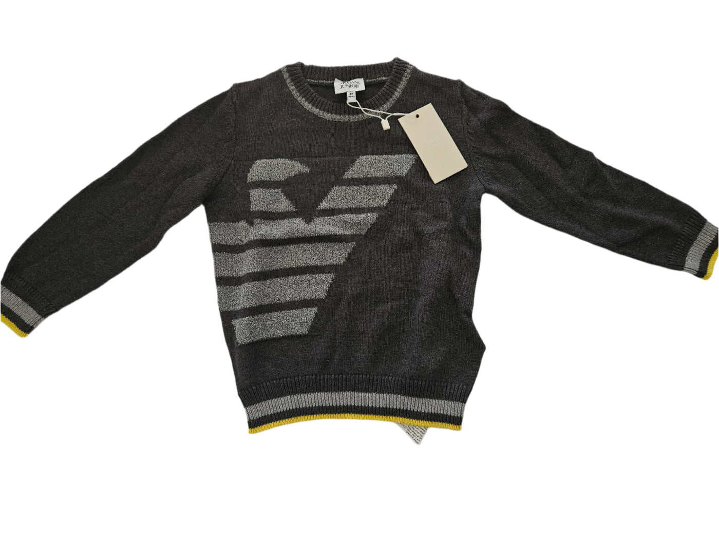 Boys Sweater - Armani Junior kidswear - Gray Jumper