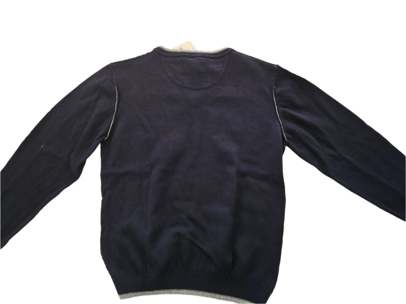 Boys Sweater - Armani Junior kidswear -  Navy Vneck Jumper