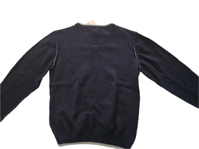 Boys Sweater - Armani Junior kidswear -  Navy Vneck Jumper